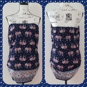 Love J elephant JR. Navy blue strapless top/dress